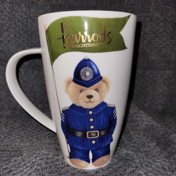 Harrods Knightsbridge Mug, Teddy Bear in uniform on both sides Tall 6" - Picture 4 of 8